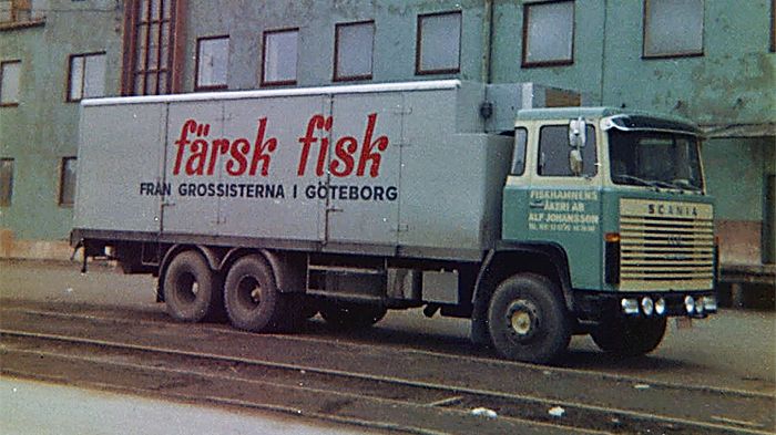 Fiskhamnens åkeri i början av 1960-talet.