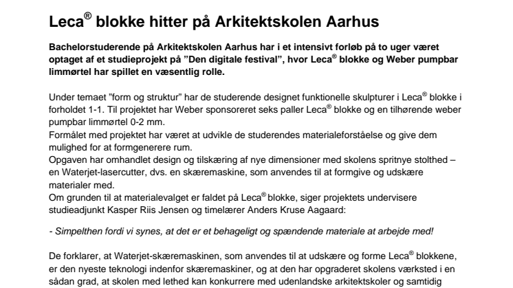 Leca® blokke hitter på Arkitektskolen Aarhus