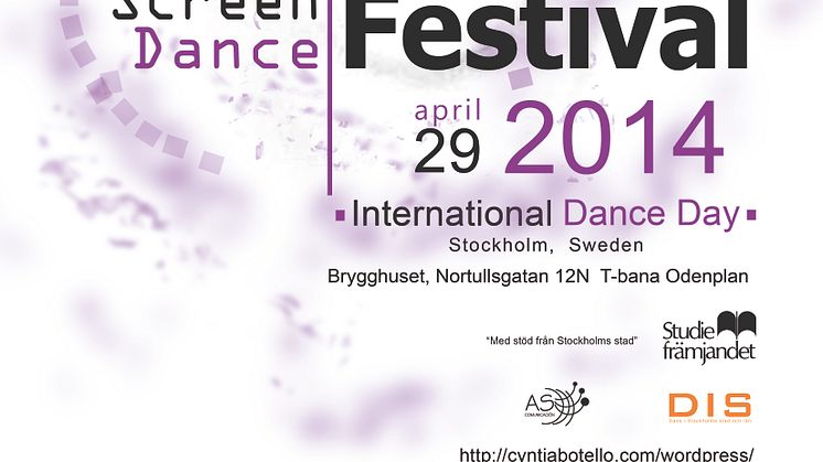 Studiefrämjandet och Vertical & Horizontal Dance inbjuder till Screen Dance Festival på Dansens Dag den 29 april
