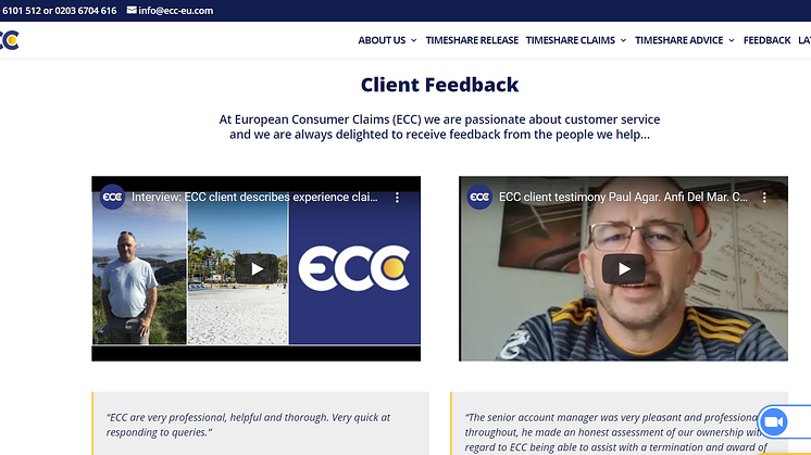 Feedback from ECC clients