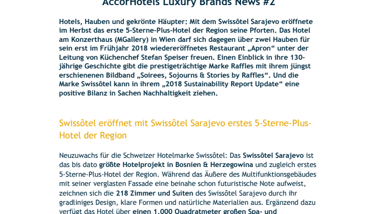 AccorHotels Luxury Brands News #2
