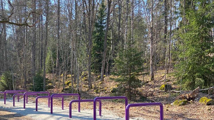 Västerås har nu en hinderbana vid Rocklundaskogen. Vid det här hindret ska man ta sig över och under.