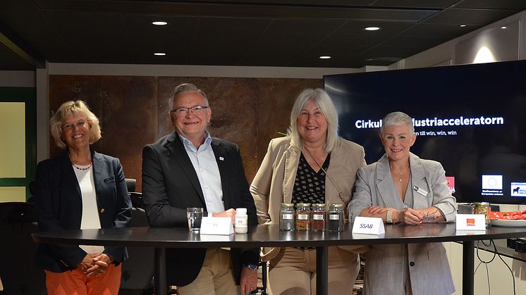 I våras lanserades den Cirkulära Industriacceleratorn av Cecilia Carter, Dalarna Science Park, Björn Legnerfält, Arctic Paper, Mia Eriksson, SSAB och Angelica Ekholm Dalarna Science Park. 