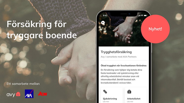 Avy lanserar trygghetsförsäkring i samarbete med Aon och AXA