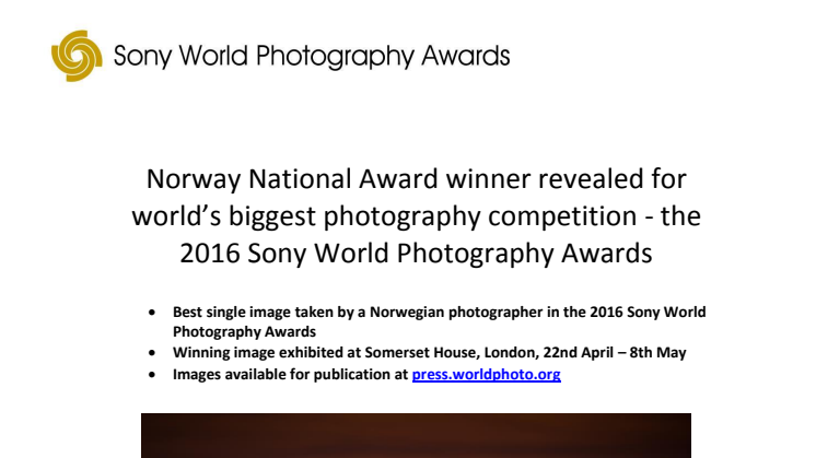 Det beste norske bildet er kåret i 2016 Sony World Photography Awards