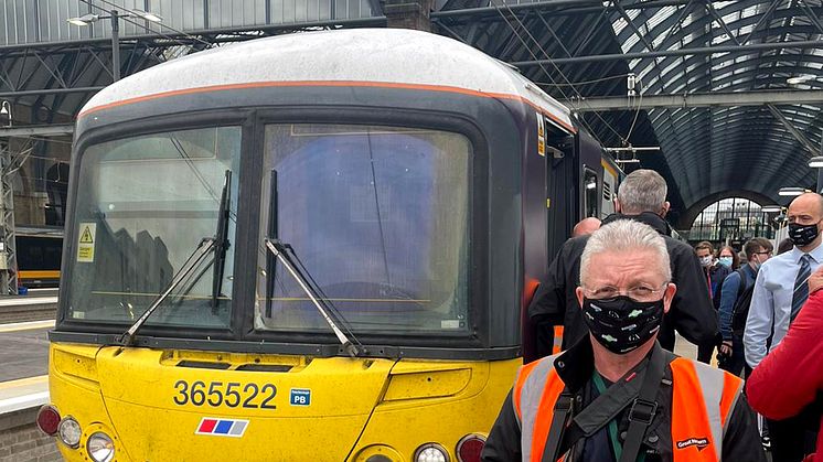 Mark Pountain at the final run of the Class 365 out of King's Cross. Mark has been with the trains their entire life