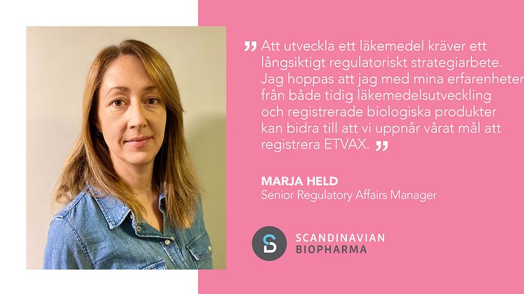 Marja Held, ny Senior Regulatory Affairs Manager hos Scandinavian Biopharma