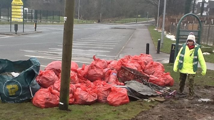 Hollins volunteers take lead in Great British Spring Clean Up