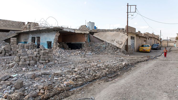 Förödelsen är stor i byarna runt Mosul efter IS ockupation. Foto: Annelie Edsmyr, PMU