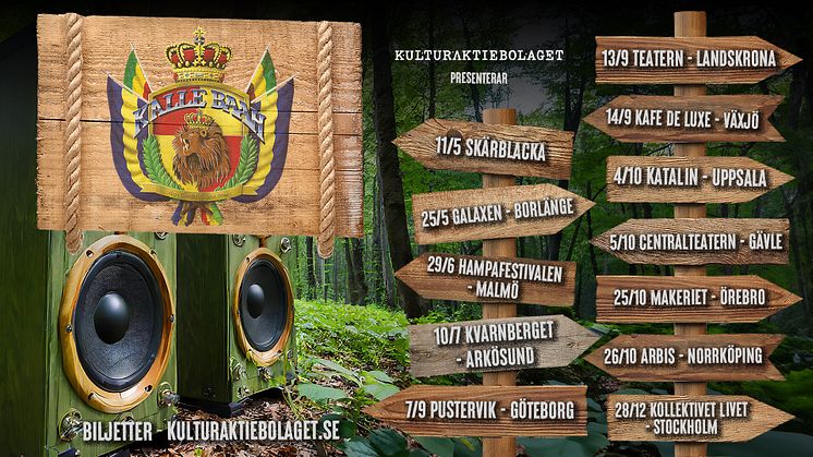 Reggaelegendarerna Kalle Baah drar på Sverigeturné, sommaren och hösten 2024, med nedslag i 16 svenska städer. Turnén blir bandets största på över ett decennium.