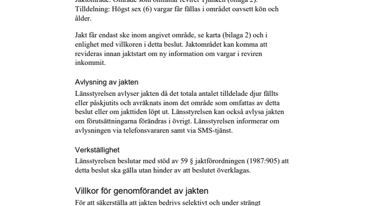 Beslut om licensjakt efter varg i Värmlands län 2024.pdf