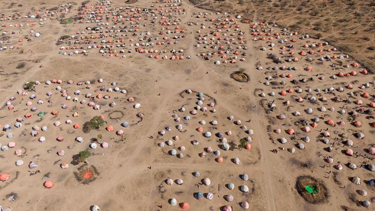 Flyktingläger i ﻿Bardhere-distriktet i Gedo-regionen.