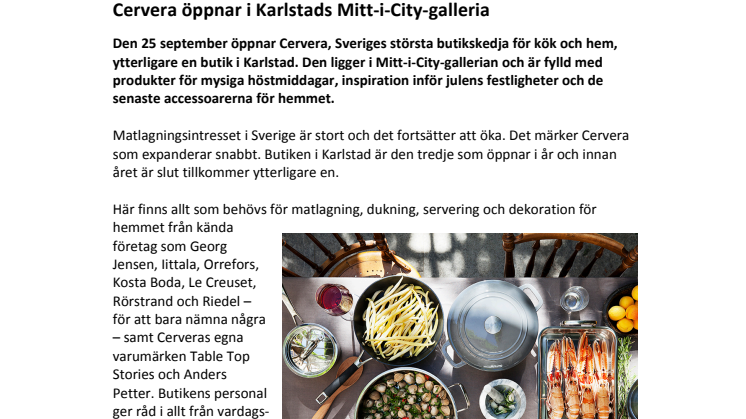 Cervera öppnar i Karlstads Mitt-i-City-galleria