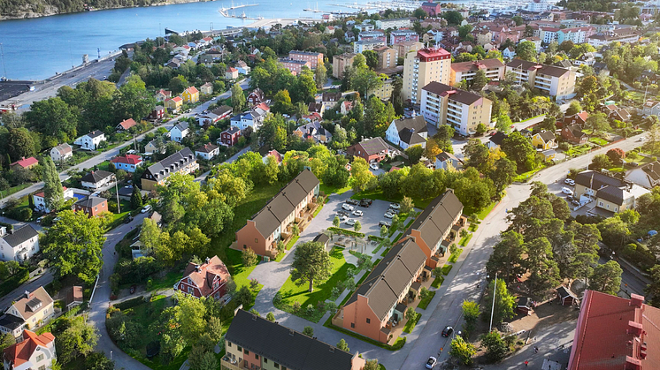Vy över BRF Havsfrun i Nynäshamn
