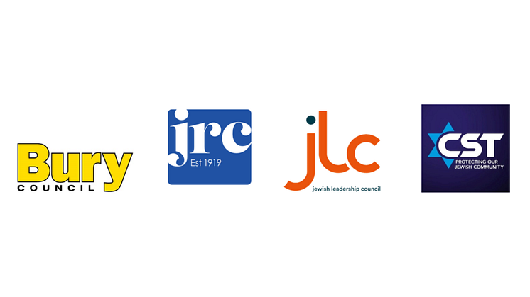 Bury Council, jrc, Jewish Leadership Council and CST logos
