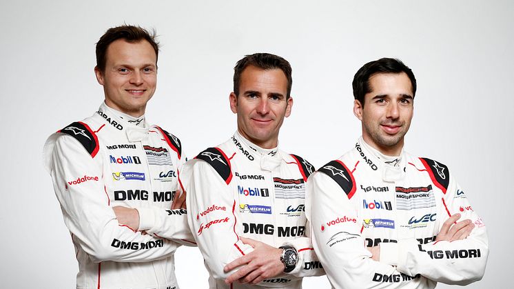 Le Mans 2016, Porsche Team, Marc Lieb, Romain Dumas, Neel Jani (l-r)