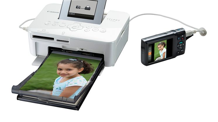 SELPHY CP1000 Connected Camera Postcard Tray LCD Up White