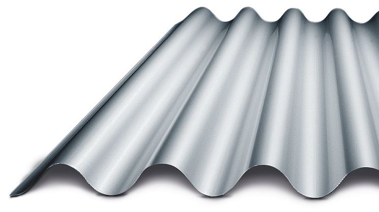 Plannja Sinus 51 i silvermetallic (PL45) - tillverkas nu av återvunnet stål