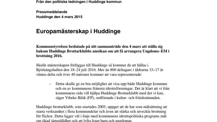 Europamästerskap i Huddinge