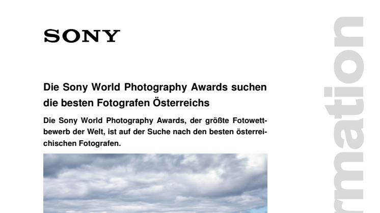 Die Sony World Photography Awards suchen die besten Fotografen Österreichs