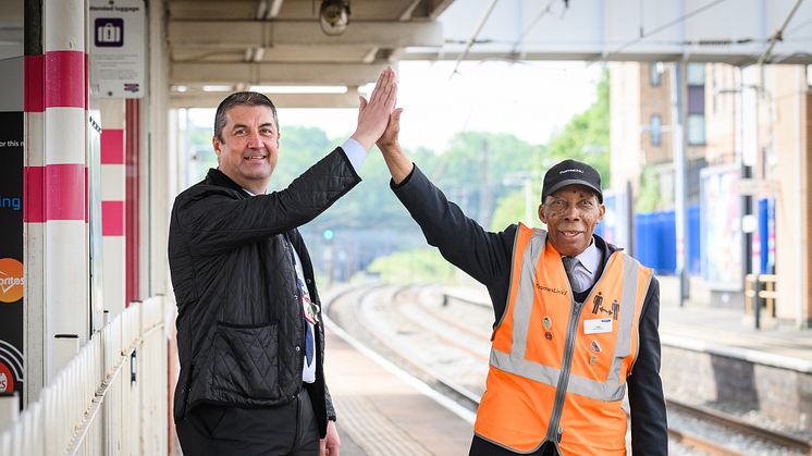 High five! Joe Healy (left) and Siggy Cragwell have each been awarded a British Empire Medal for services to the railway.jpg