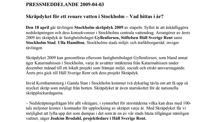 Skräpdyket för ett renare vatten i Stockholm - Vad hittas i år? 