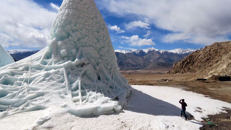 Konstgjorda glaciärer minskar vattenbrist i Indien