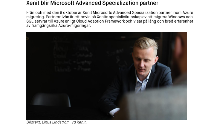 Xenit blir Microsoft Advanced Specialization partner