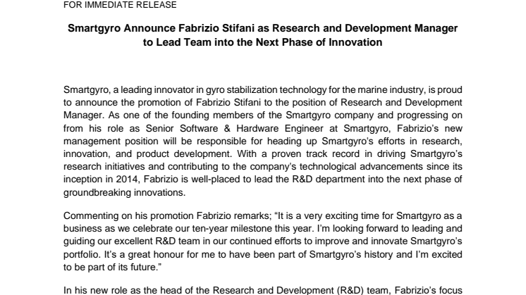 Smartgyro Promotes Fabrizio Stifani to R&D Manager.pdf