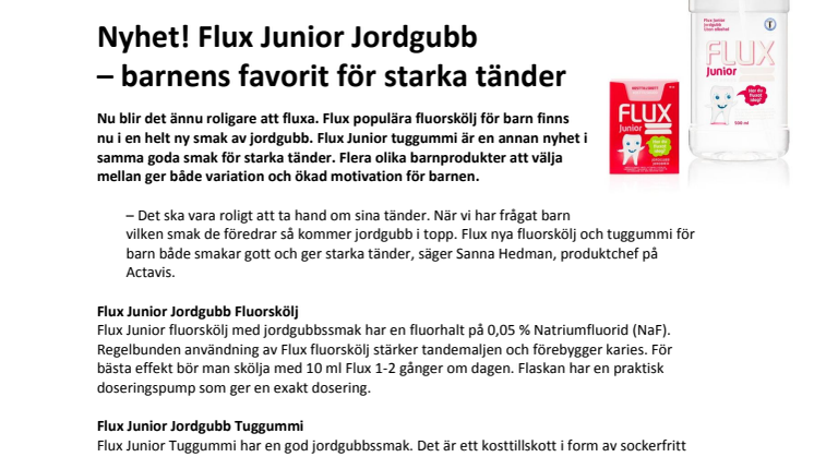 Nyhet! Flux Junior Jordgubb – barnens favorit för starka tänder