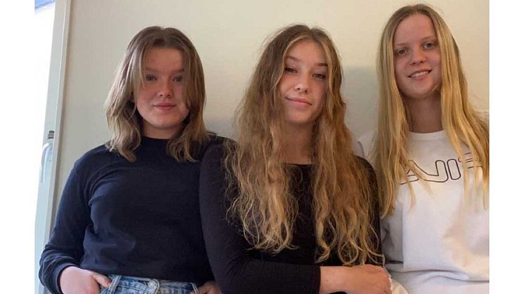 Filippa Andersson, Tuva Schmid och Klara Jonsson från Gamlebygymnasiet i Västervik. Foto: privat