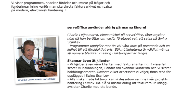 Se hur man skannar fakturor från Swinx till Visma på Integrationsmässan i Växjö!