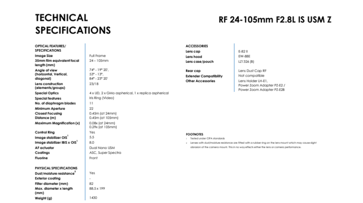 RF 24-105mm F2.8L IS USM Z _PR Spec Sheet.pdf