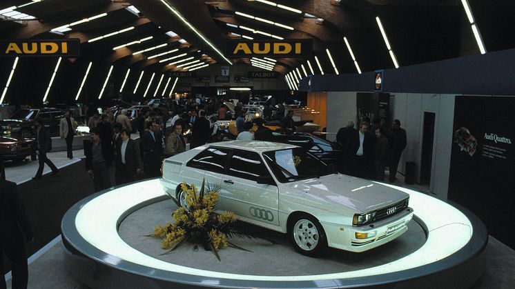 Audi Quattro på Geneve Motor Show i 1980