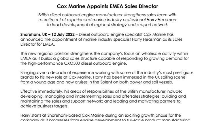 12 July 22 - Cox Marine Appoints EMEA Sales Director.pdf