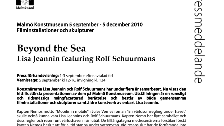 Beyond the Sea - Malmö Konstmuseum