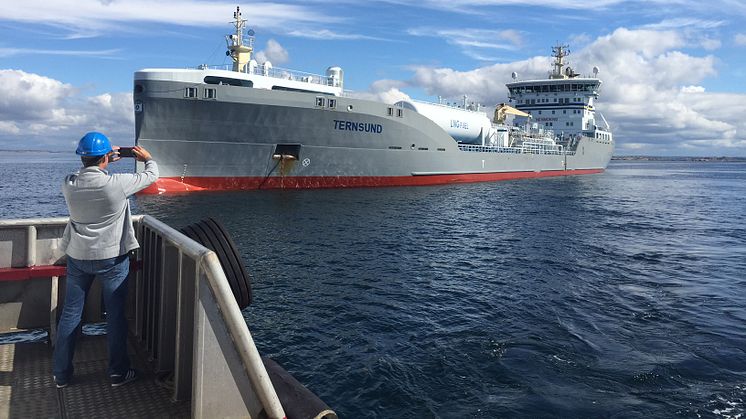 Imorgon tankas fartyget Ternsund med flytande naturgas i Göteborgs Hamn.