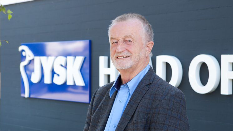 Lars Larsen outside JYSK Nordic's international head office in Brabrand, Denmark.