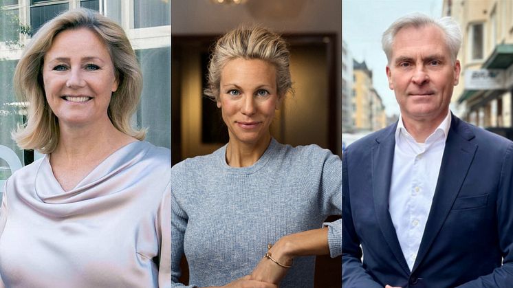 På bilden från vänster: Anna-Lena Wretman från Fundler, Anna Felländer från anch.ai och Fred Alpsten från Zimply deltar som specialister i ett webbinarium om AI's transformation av ekonomiarbetet 10 november