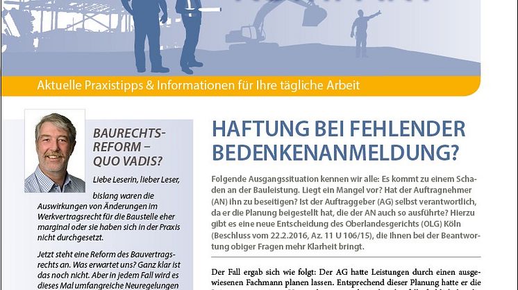 BAULEITUNG KOMPAKT – der neue Infodienst für Bauleiter