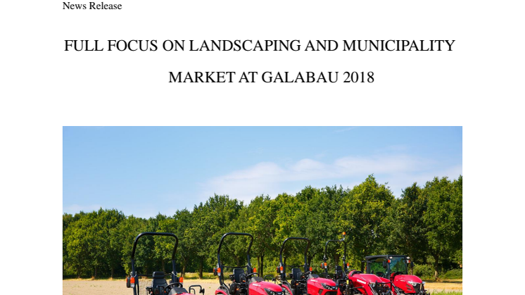 FULL FOCUS ON LANDSCAPING AND MUNICIPALITY MARKET AT GALABAU 2018