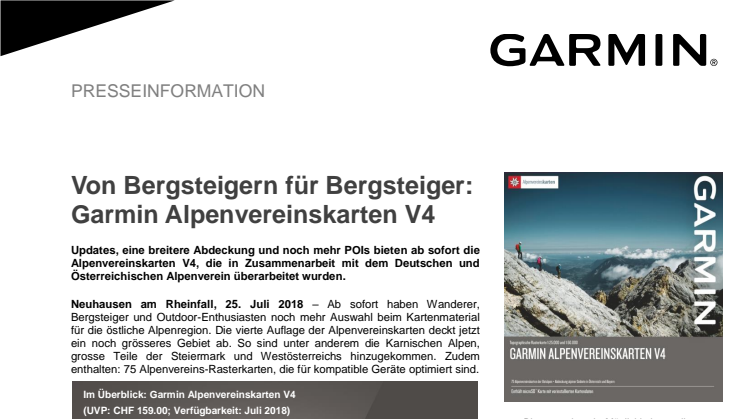 Von Bergsteigern für Bergsteiger: Garmin Alpenvereinskarten V4