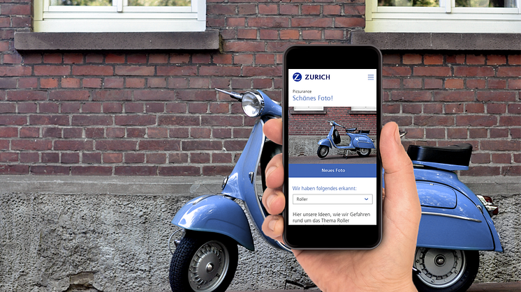Screenshot der Web-Anwendung Picsurance von Zurich.