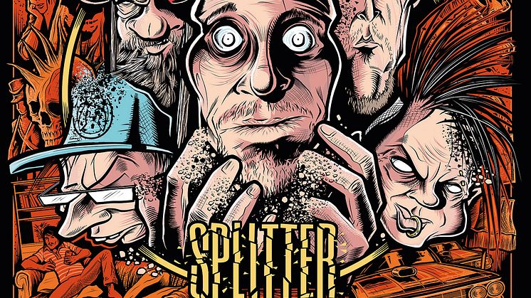 Mimikry. "Splitter" (albumomslag) - release 2 april 2021. Illustration: Christian Wallin.