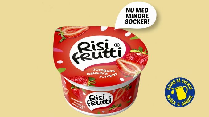 Mängden tillsatt socker i Risifrutti sänks med 14 procent i hela sortimentet. Risifrutti har nu mindre socker än en banan. 