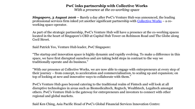 PwC inks partnership with Collective Works
