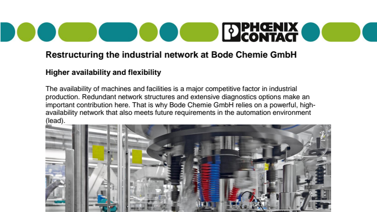 Restructuring the industrial network at Bode Chemie GmbH