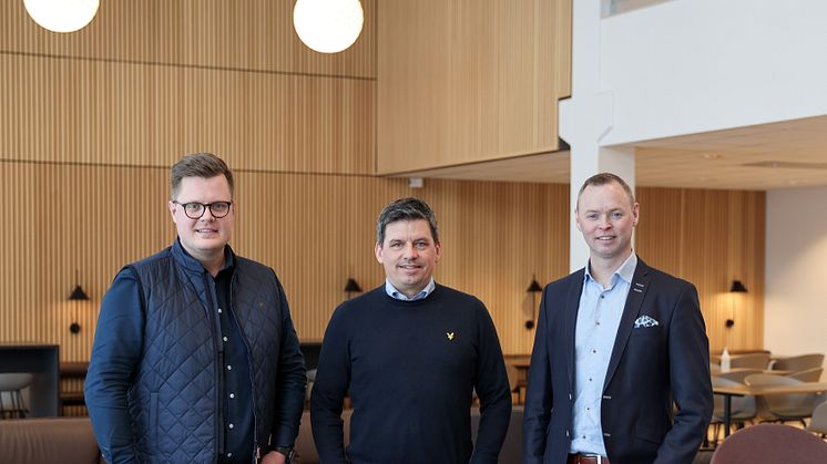 Joakim Öberg Managing Director Wibax Logistics AB, Jonas Wiklund CEO Wibax Group AB, Tore Johnsson CEO Wibax Sweden AB