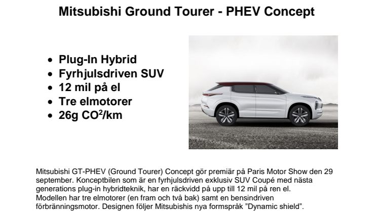 Mitsubishi Ground Tourer - PHEV Concept
