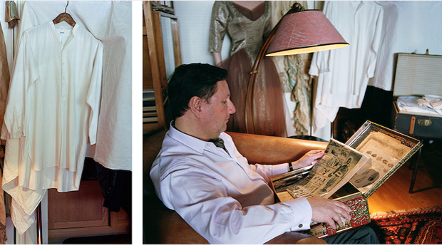 Authentication. Claus Jahnke, costume historian, examining a document relating to an item in his collection, 2010 © Jeff Wall